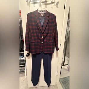 Tommy Hilfiger Red and Navy Plaid Sport Coat